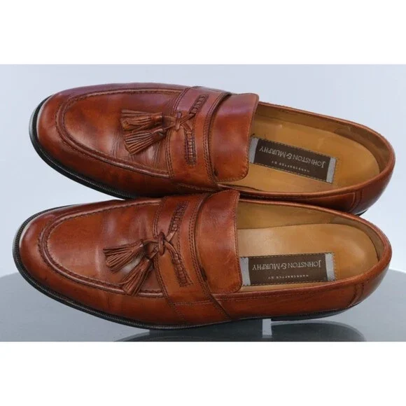 Johnston & Murphy Men's Kiltie Tassel Loafer Shoes Sz 10.5 M Leather Handcrafted
